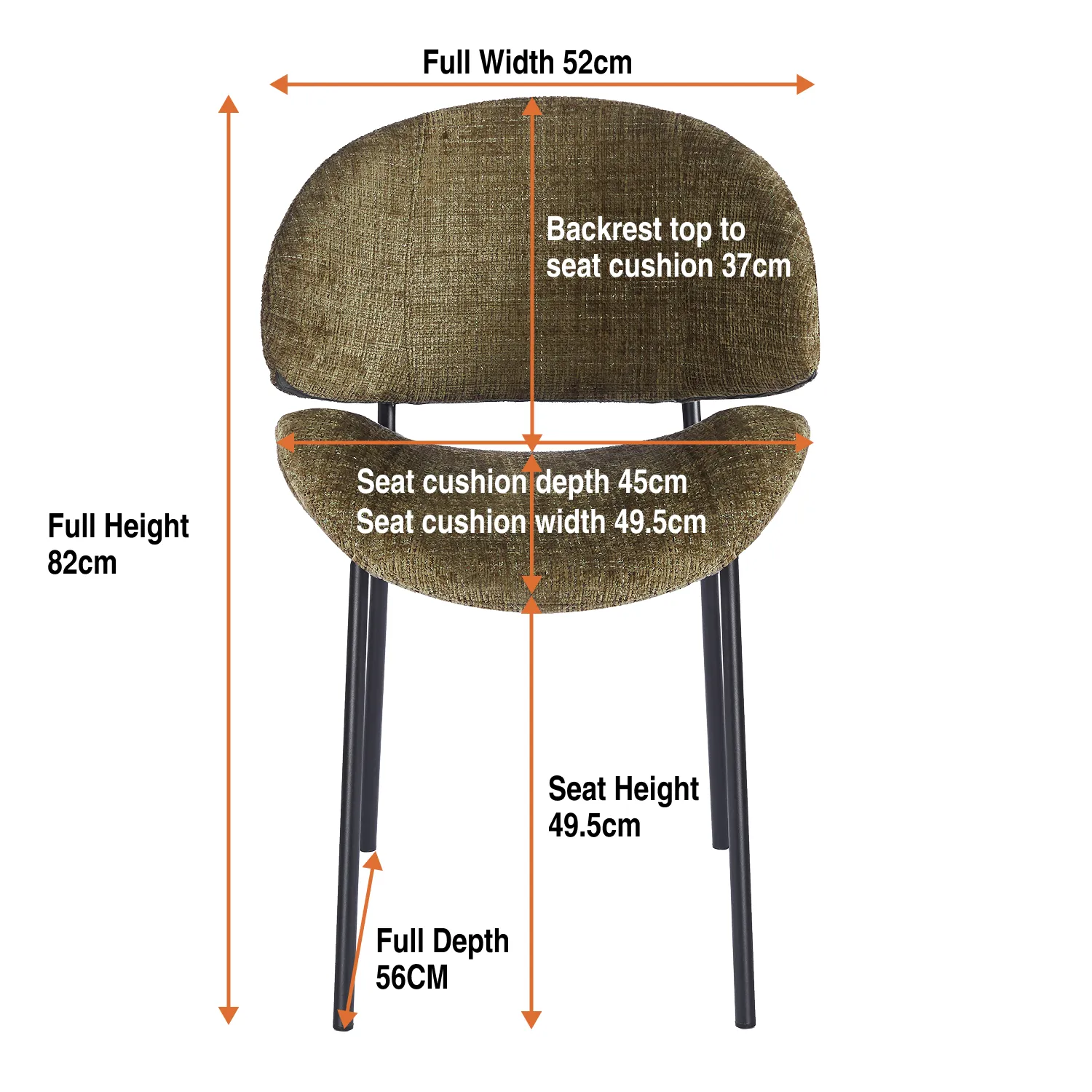 Noble Dining Chair – Olive Green (Set of 4) - Image 15