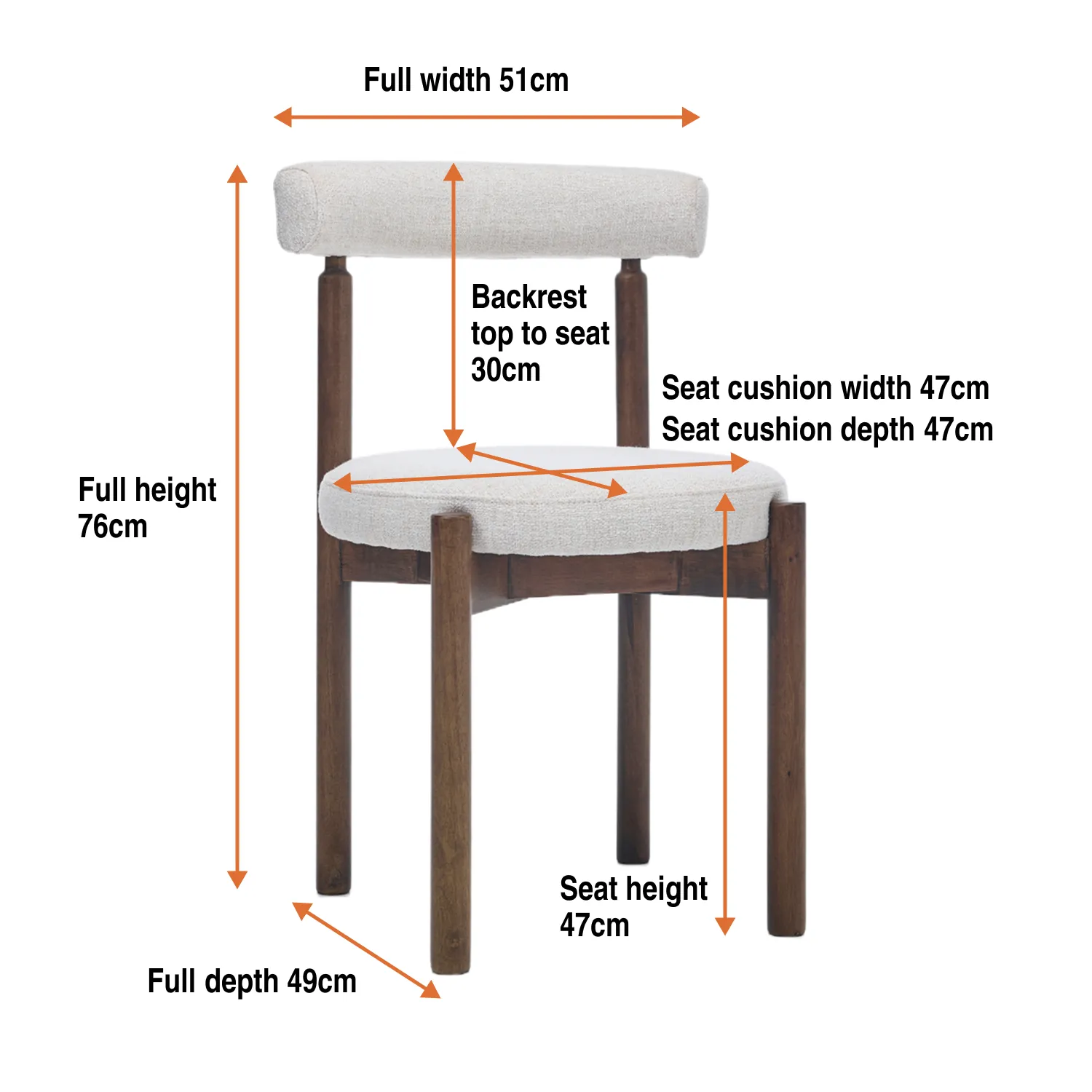 Orien Dining Chair – Cream (Set of 2) - Image 16