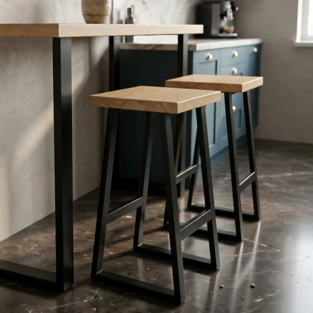 Premium Solid Oak Breakfast Bar Stool