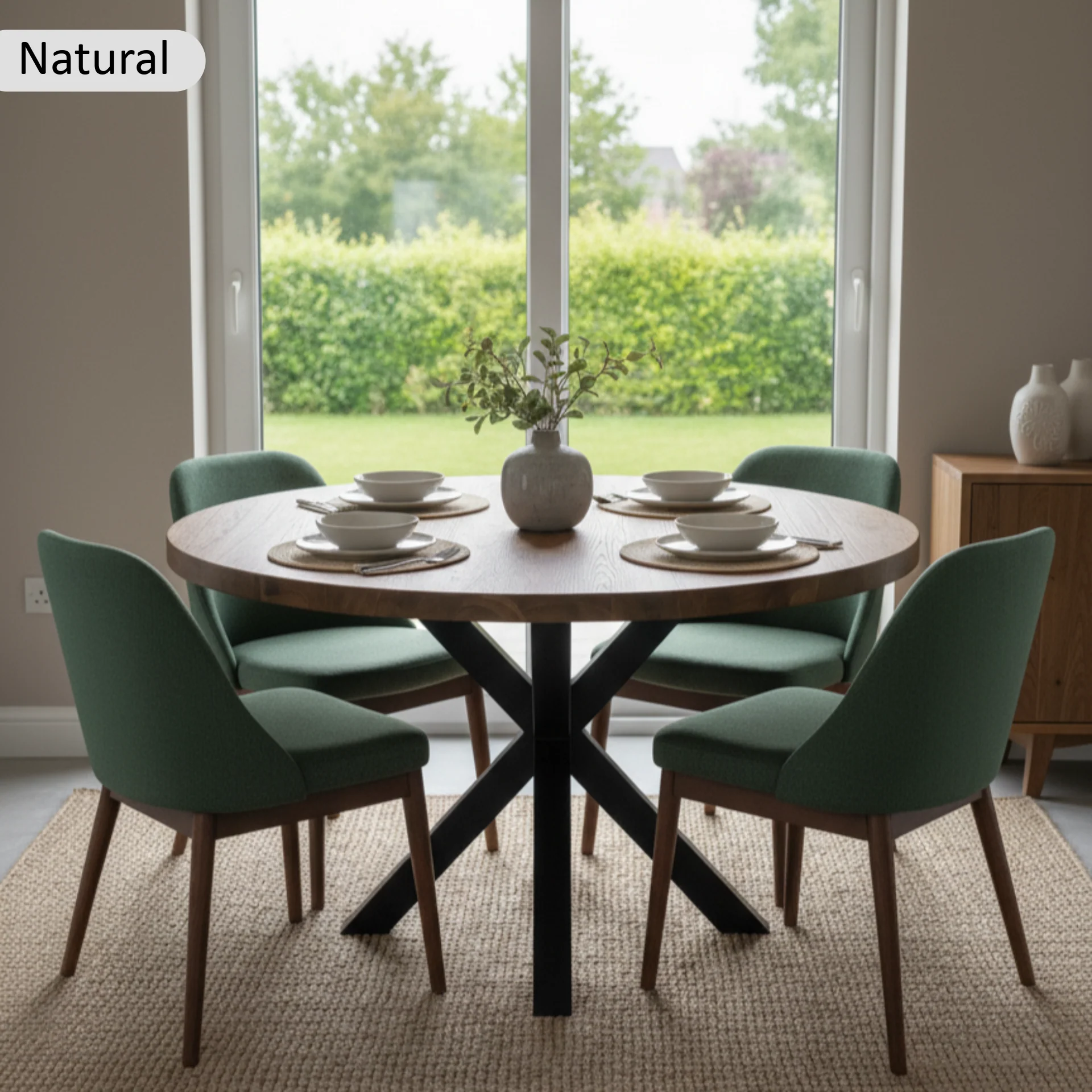 Premium Solid Oak Round Dining Table - Image 3