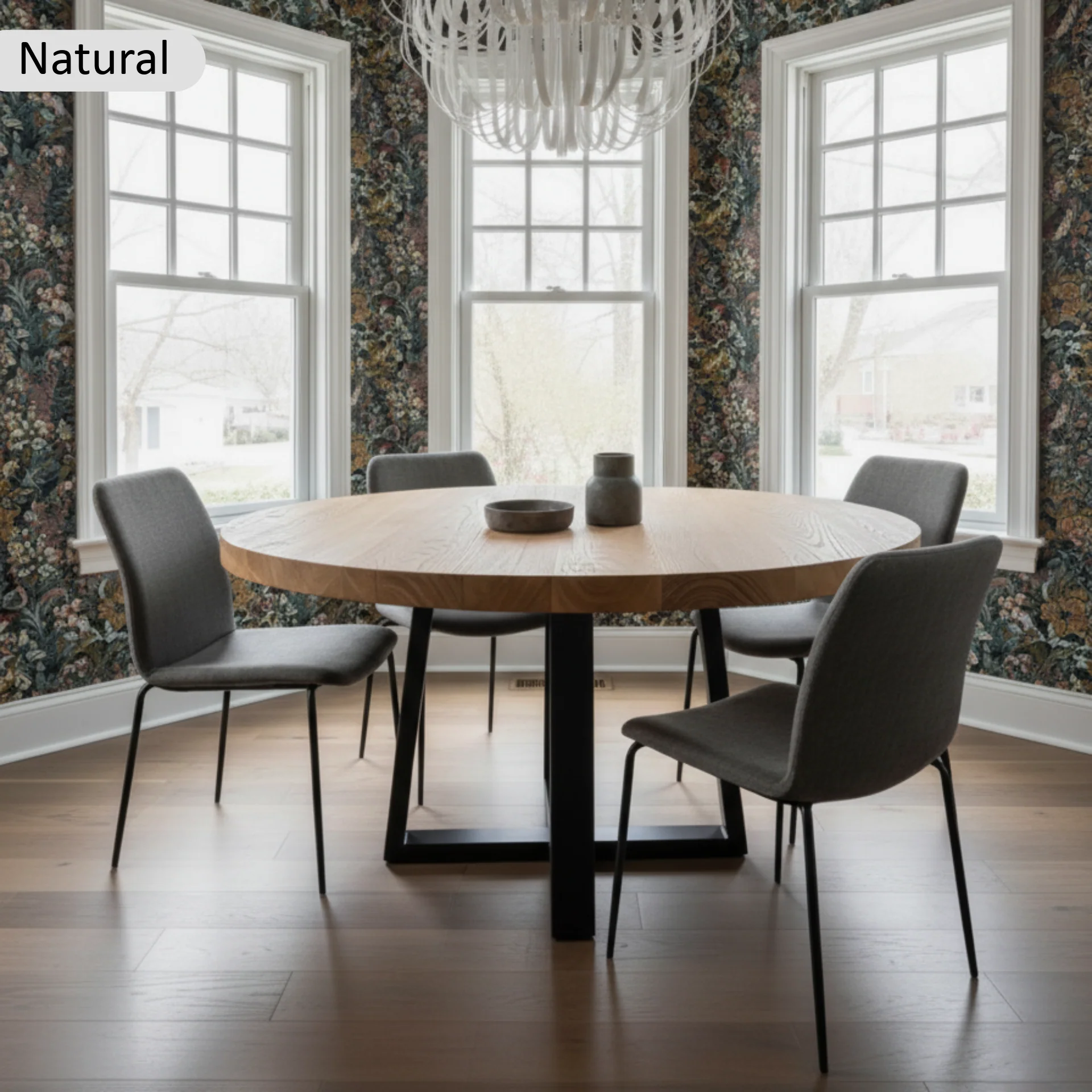 Premium Solid Oak Round Dining Table - Image 4