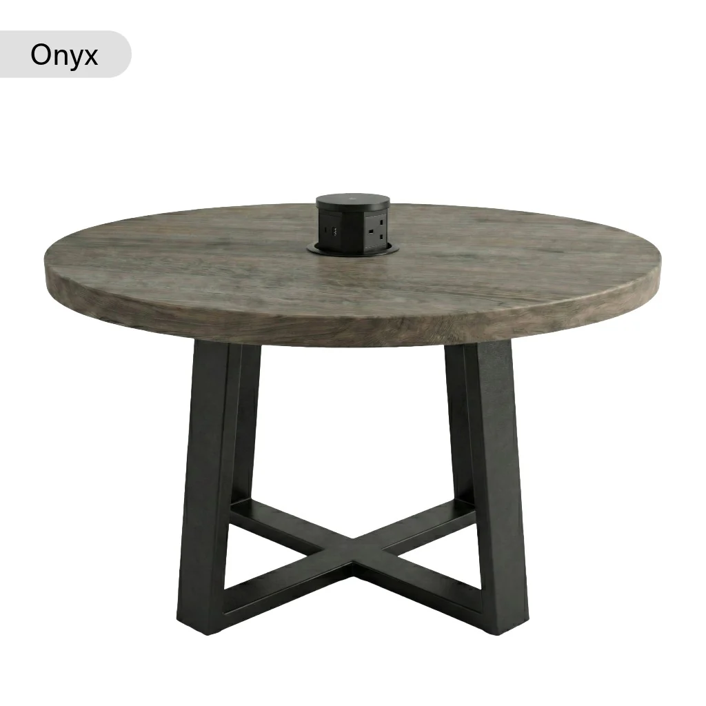 Premium Solid Oak Round Meeting Room Table - Image 10