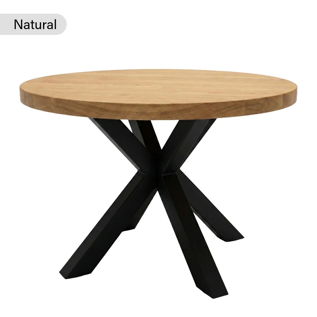 Premium Solid Oak Round Meeting Room Table - Image 7