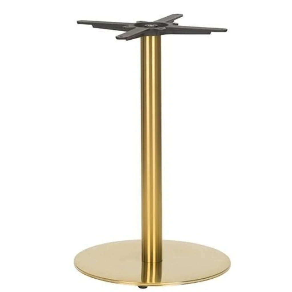 Prestige Small Round Dining Height Pedestal Base - Brass