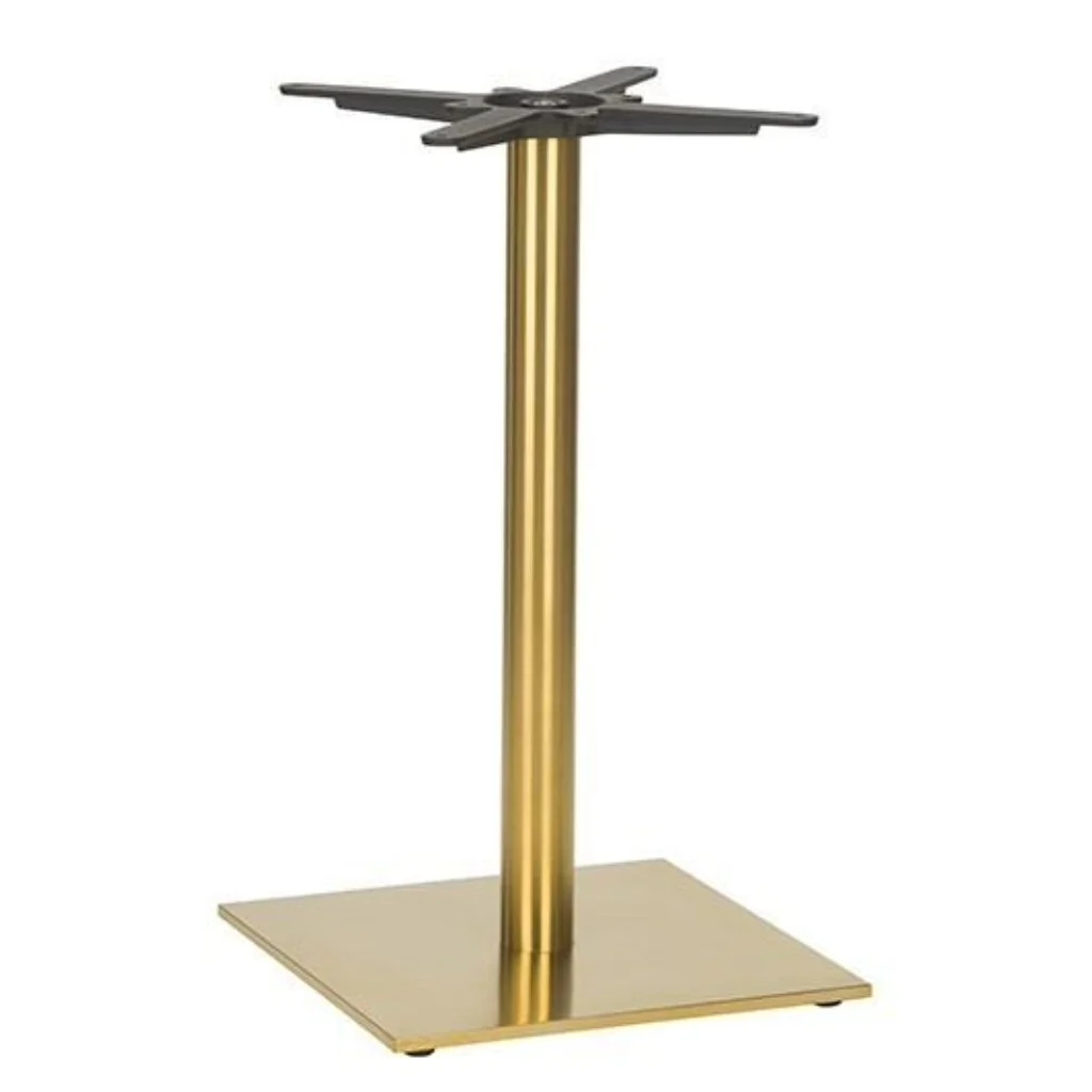 Prestige Small Square Dining Height Pedestal Base - Brass