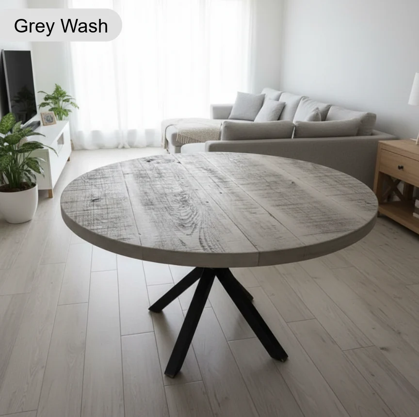 Rustic Canadian Round Dining Table - Image 3