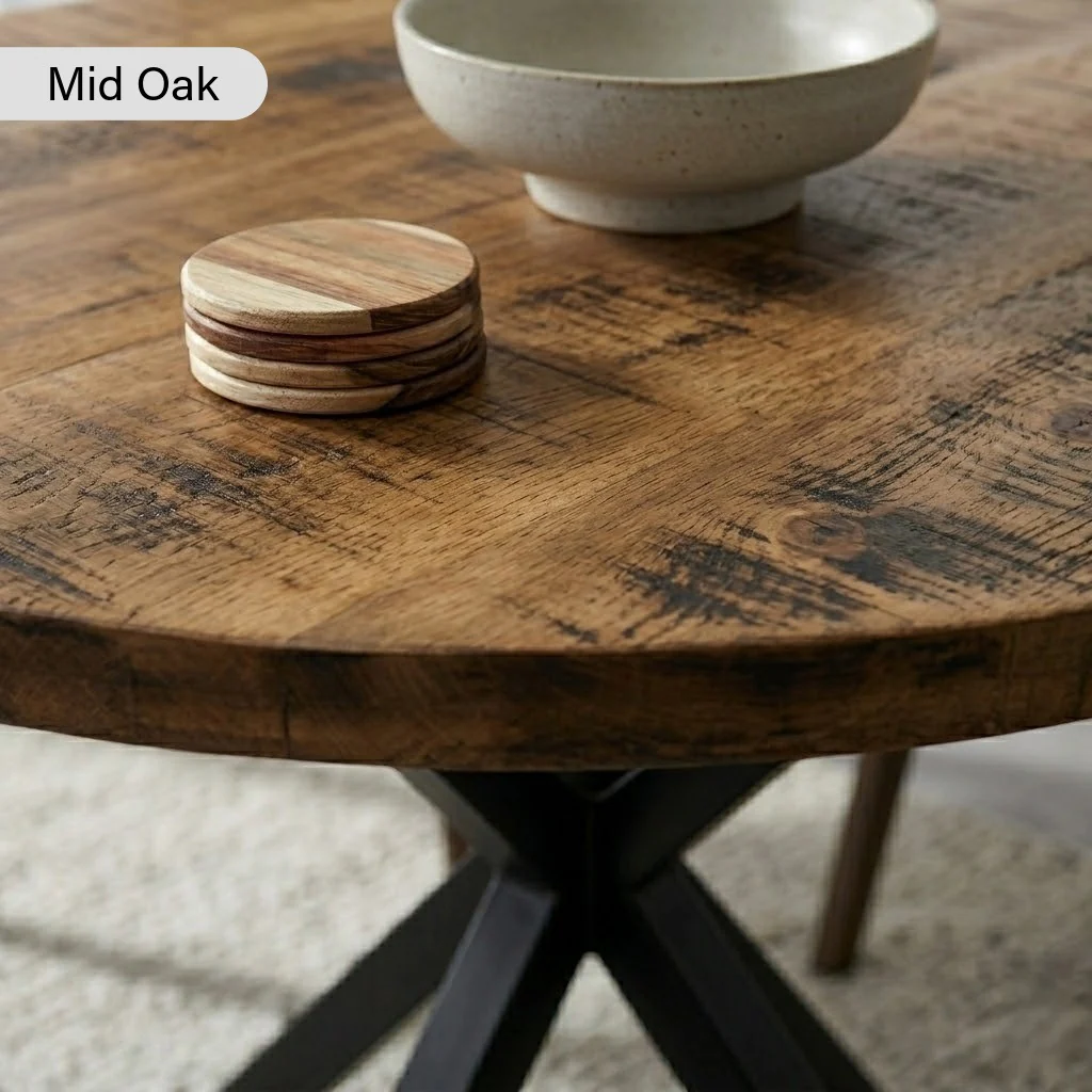 Rustic Canadian Round Dining Table - Image 4