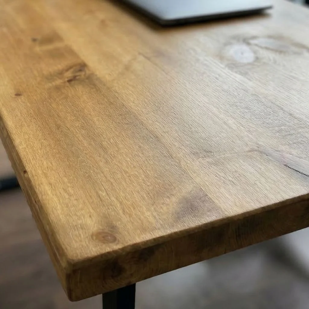 Rustic Office Desk with Under Desk Shelves - Image 3
