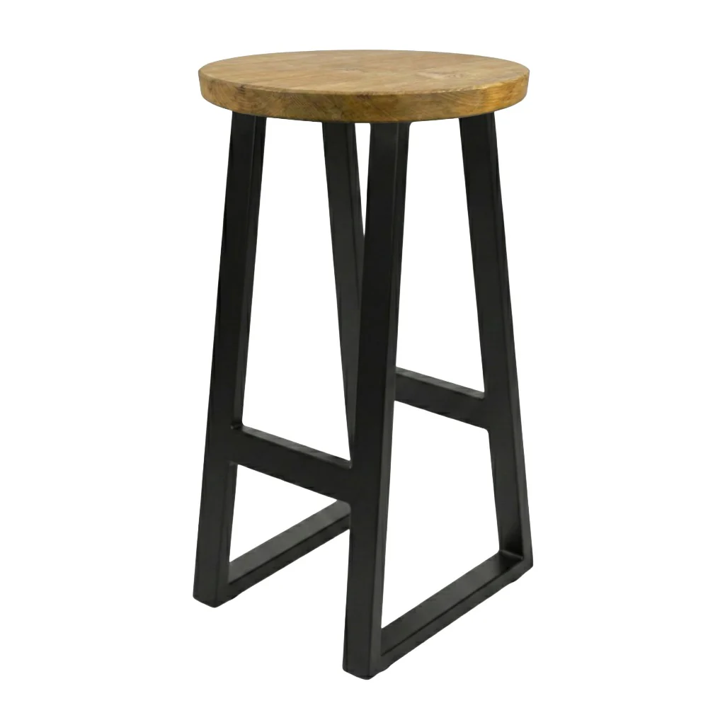 Rustic Round Breakfast Bar Stool - Image 3
