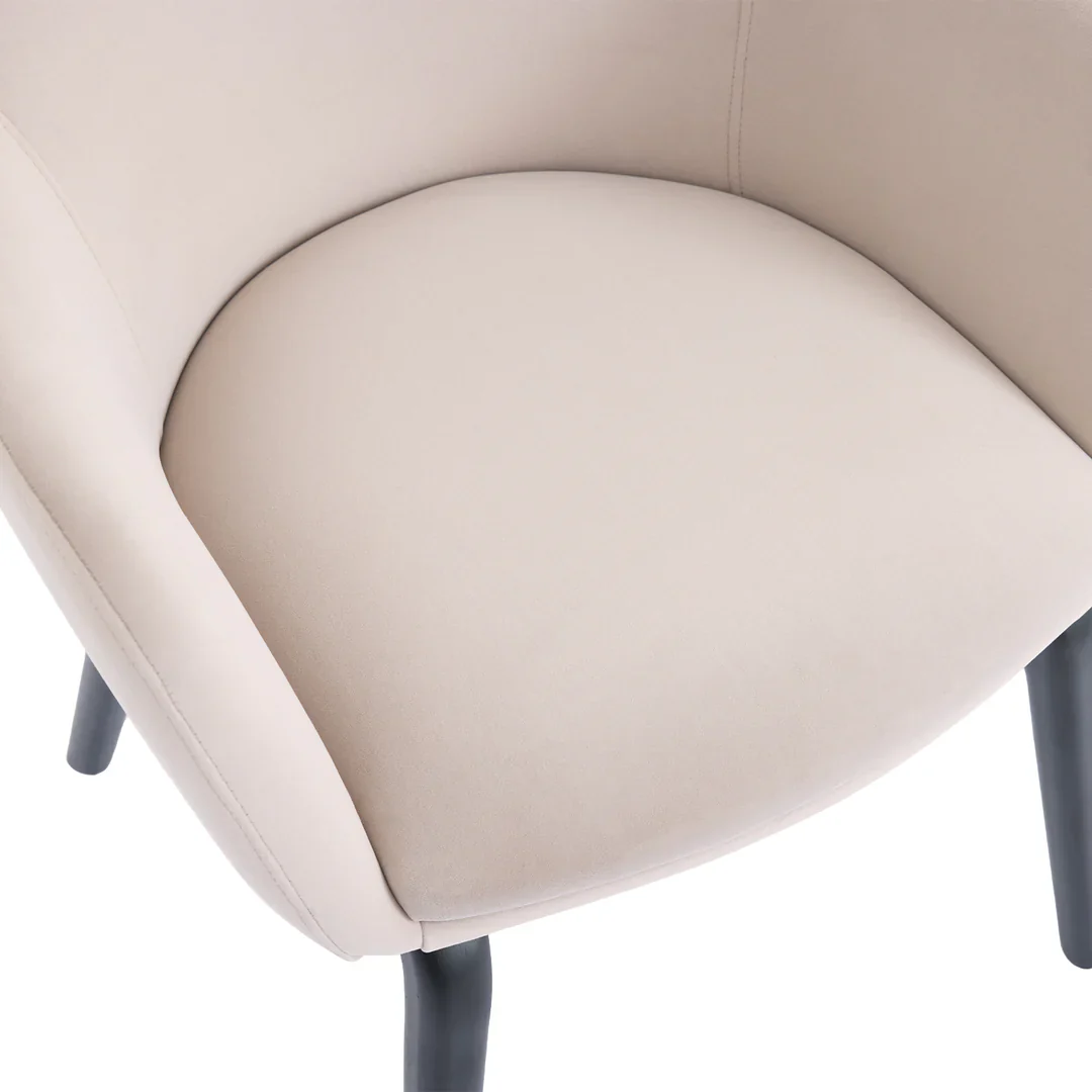 Serenza Cream Velvet Fabric Dining Chair - Image 4