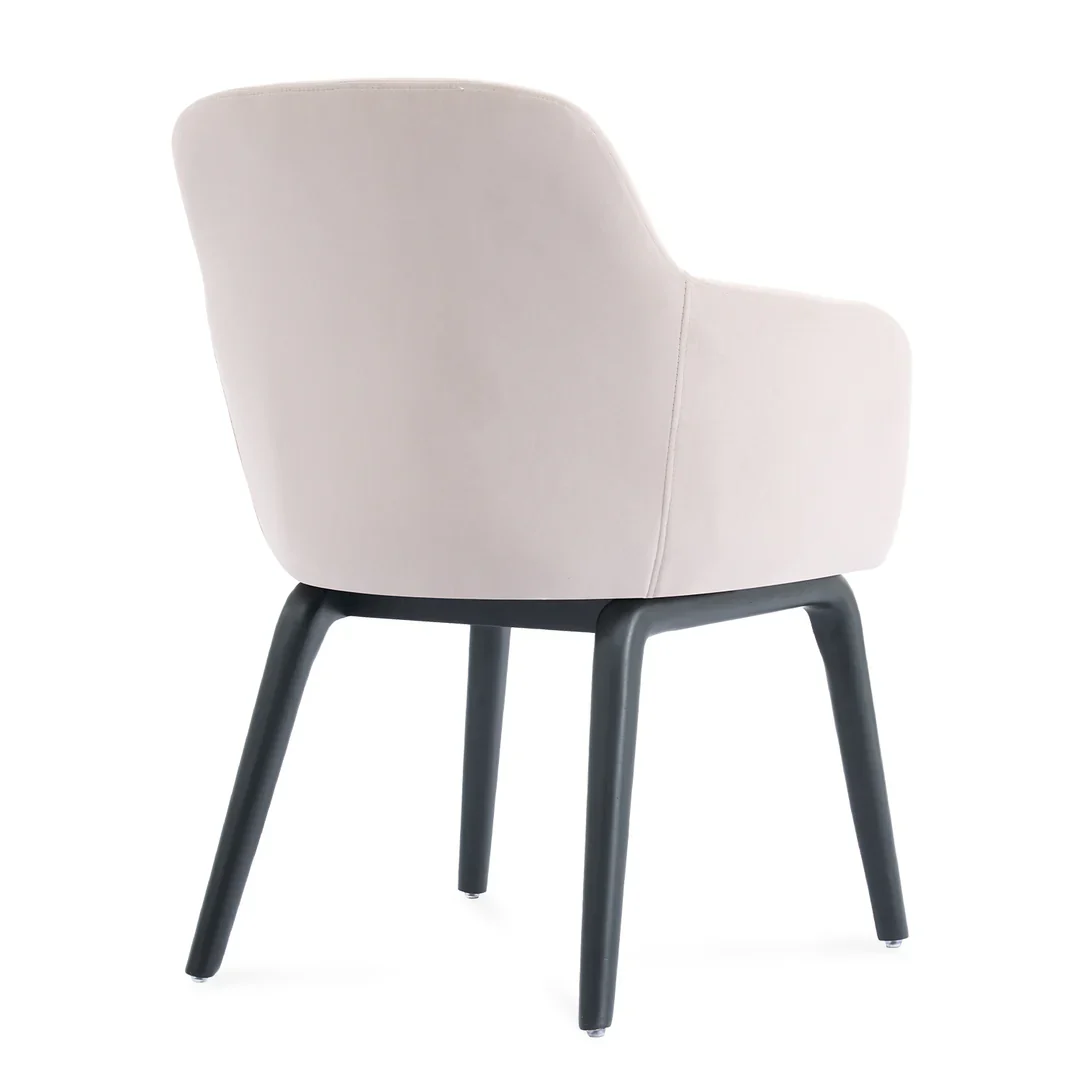 Serenza Cream Velvet Fabric Dining Chair - Image 5