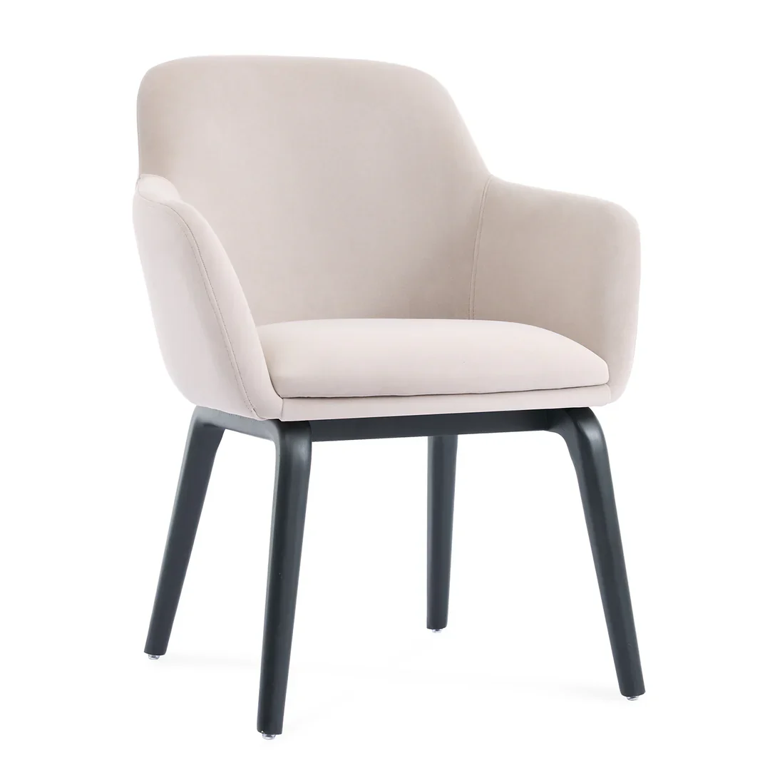 Serenza Cream Velvet Fabric Dining Chair - Image 6