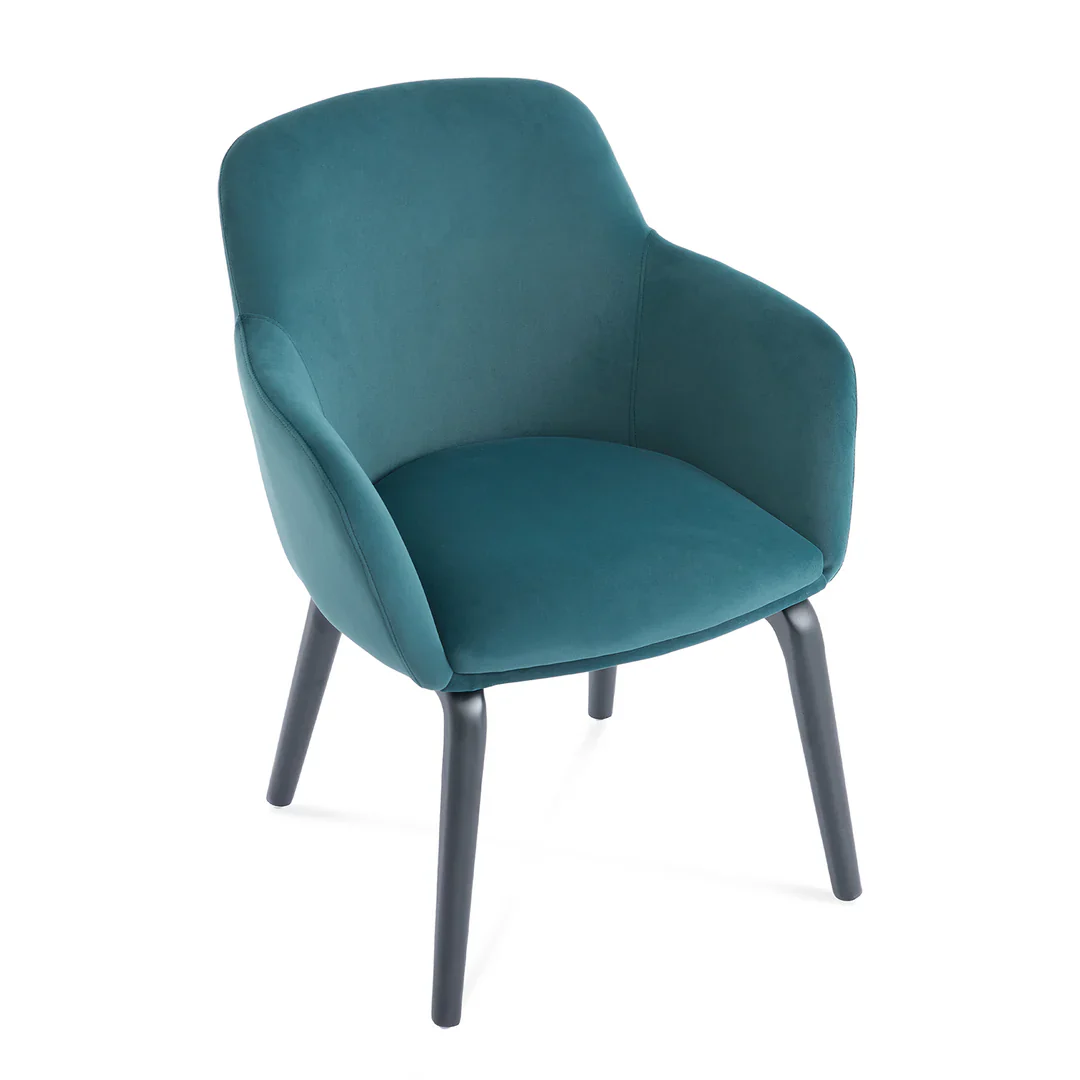 Serenza Peacock Blue Fabric Dining Chair - Image 6