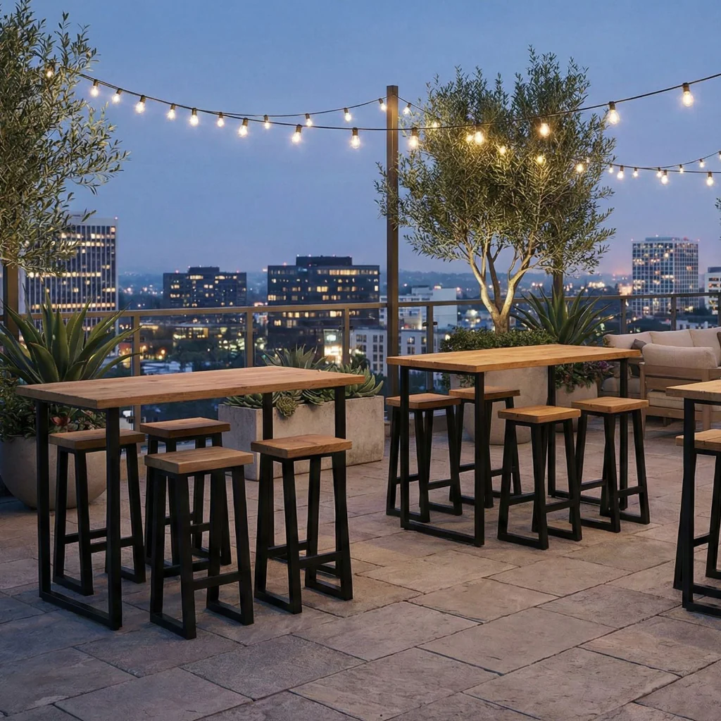 Sleek & Slender Commercial Outdoor Slatted High Bar - Image 3