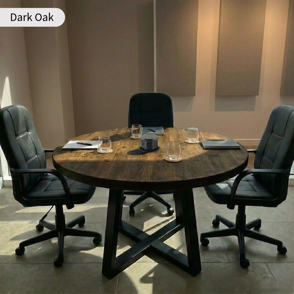 Sleek & Slender Round Meeting Room Table - Image 3