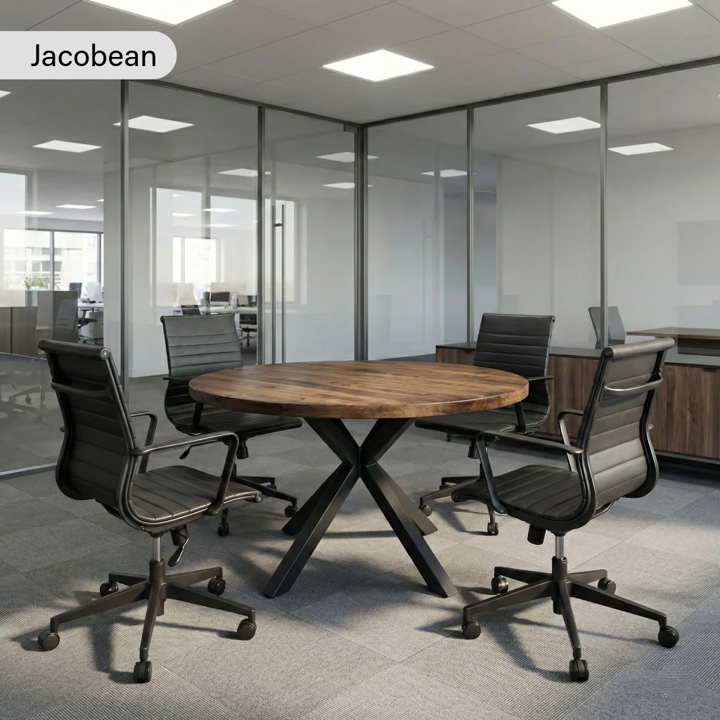 Sleek & Slender Round Meeting Room Table - Image 4