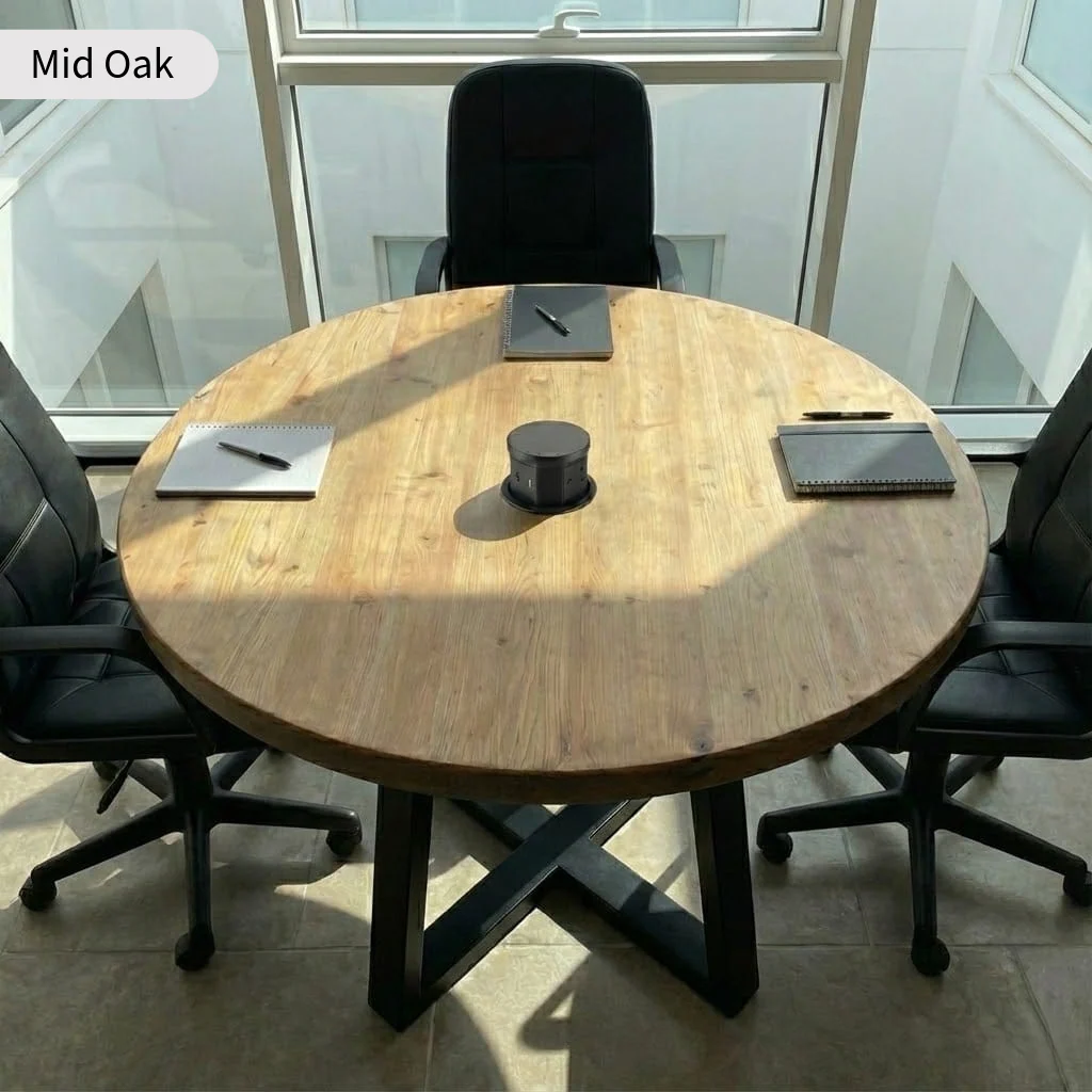 Sleek & Slender Round Meeting Room Table - Image 5