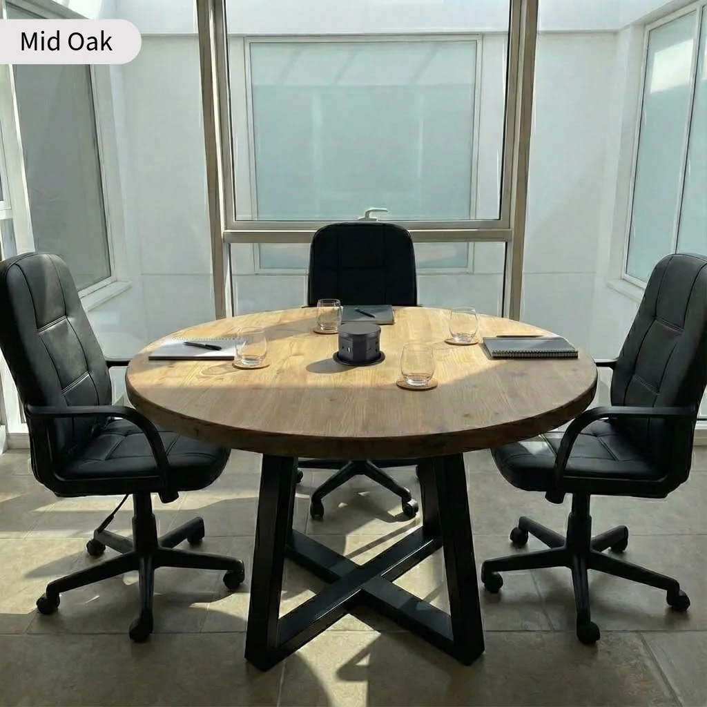 Sleek & Slender Round Meeting Room Table - Image 6