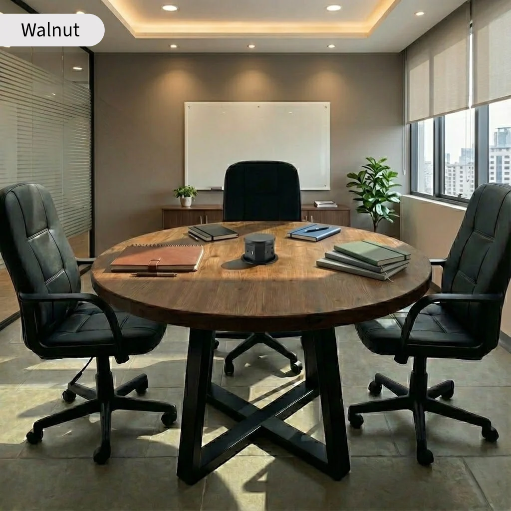 Sleek & Slender Round Meeting Room Table - Image 7