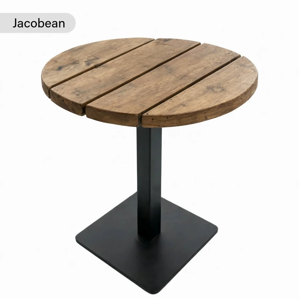 Sleek & Slender Rustic Slatted Outdoor Poseur Table - Image 5