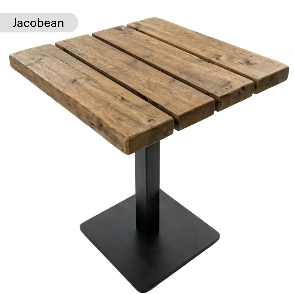 Sleek & Slender Rustic Slatted Outdoor Square Poseur Table - Image 4