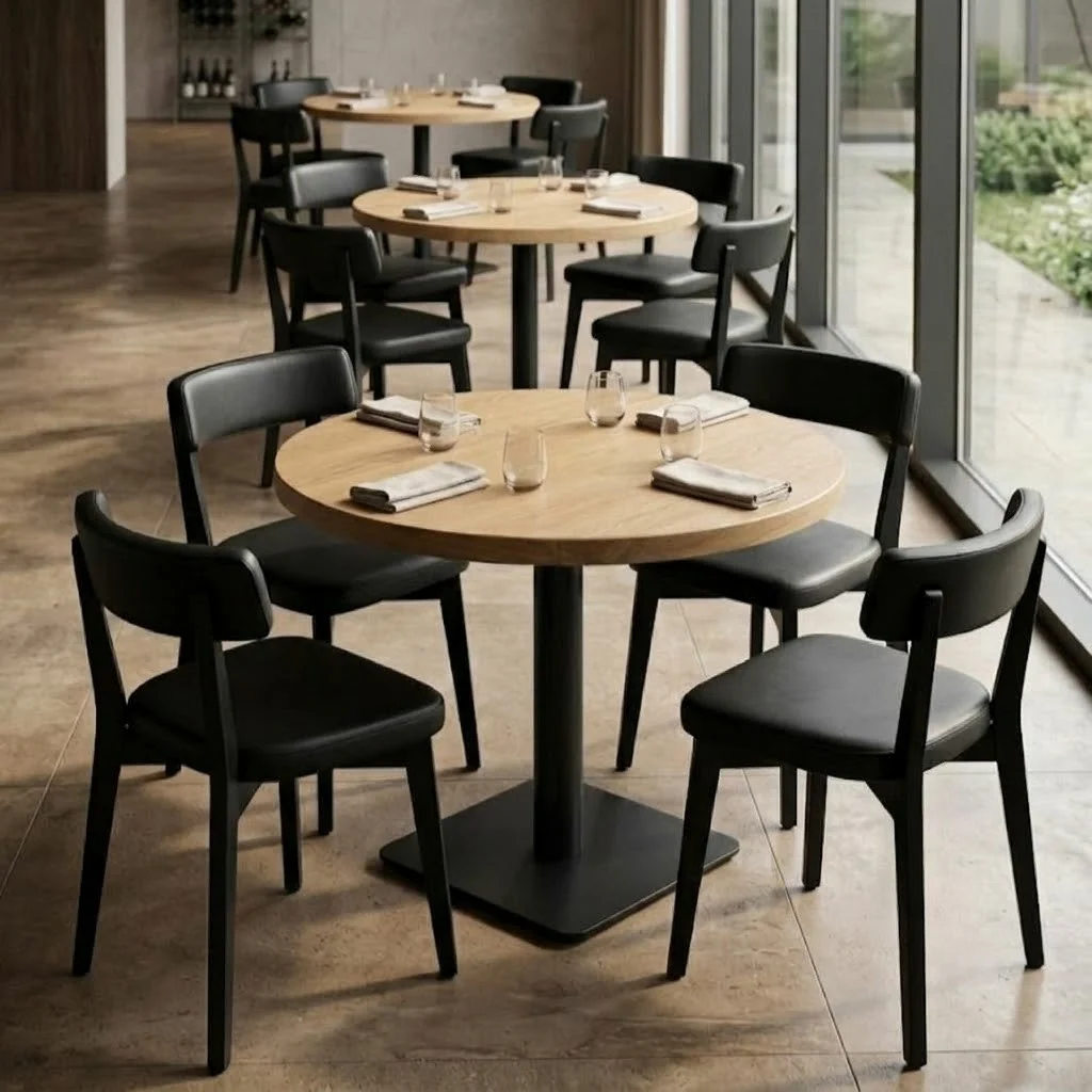 Solid Oak Large Round Pedestal Table