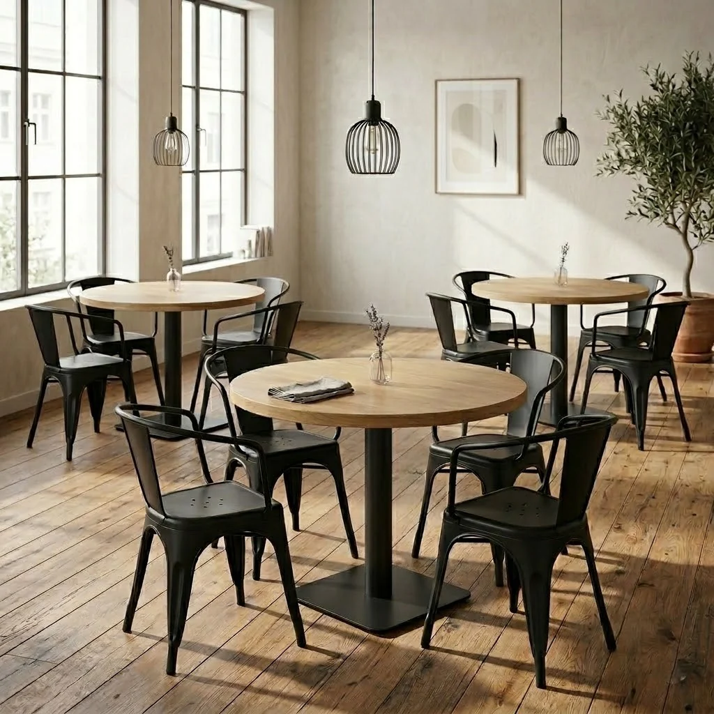 Solid Oak Large Round Pedestal Table - Image 3