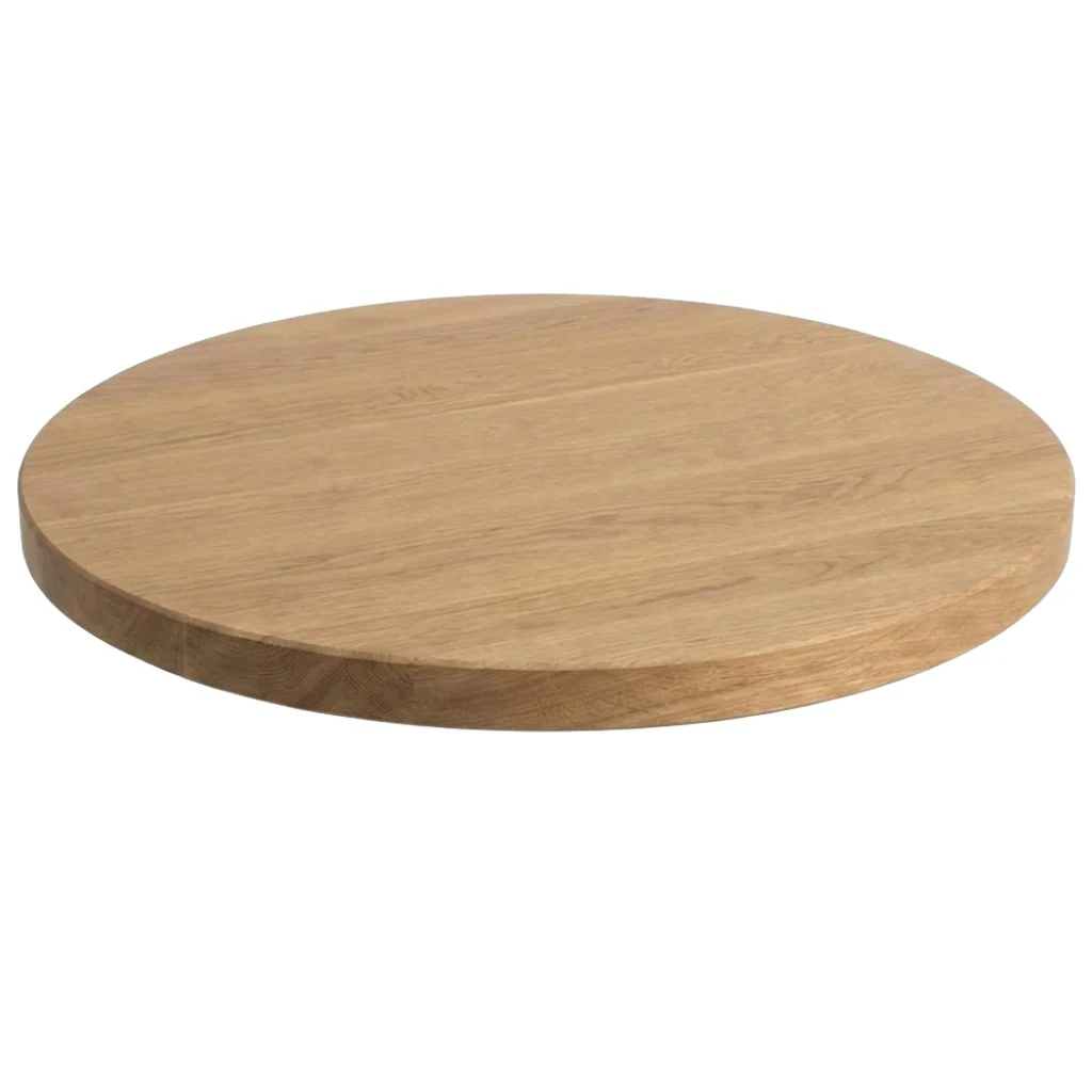Solid Oak Large Round Poseur Table - Image 3