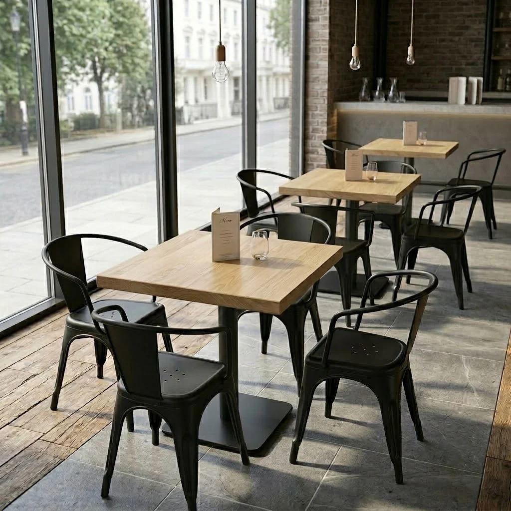 Solid Oak Large Square Pedestal Table