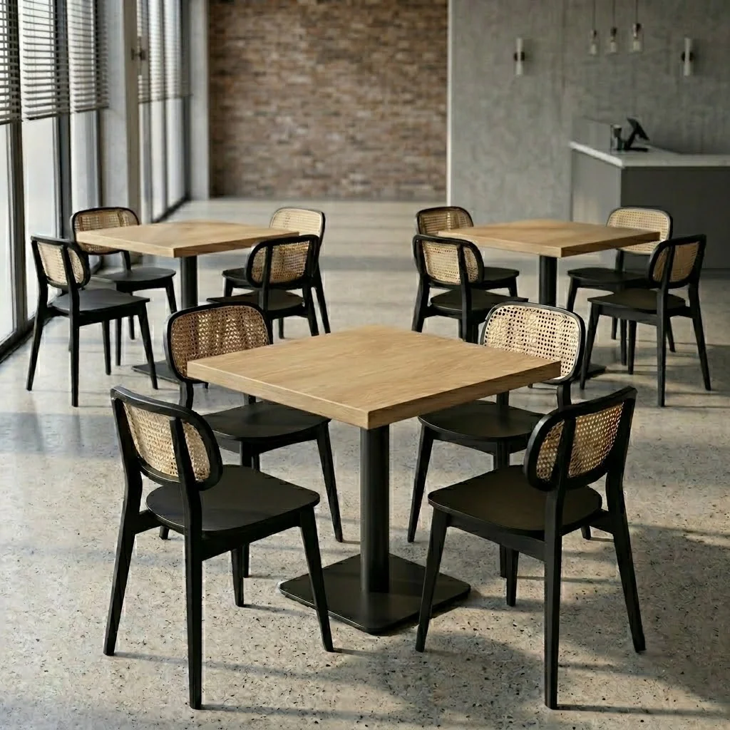 Solid Oak Large Square Pedestal Table - Image 3