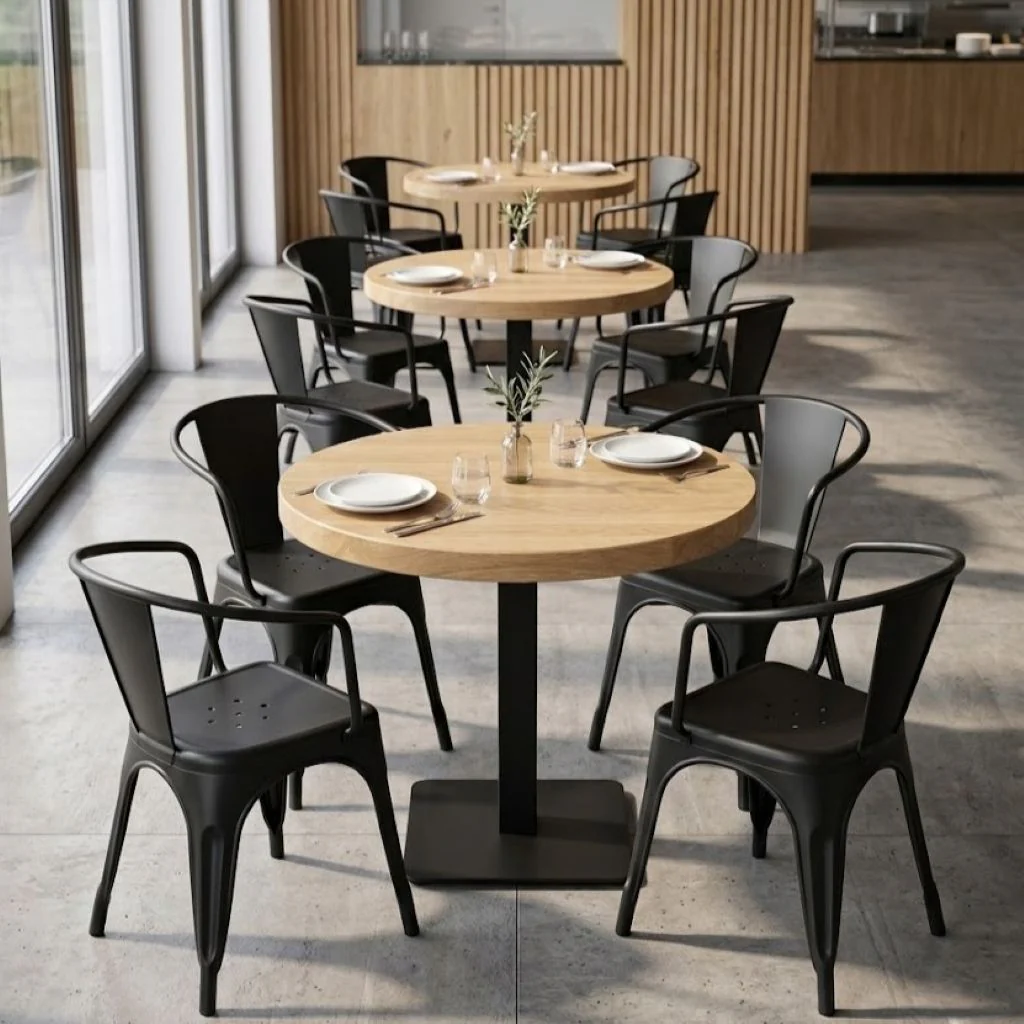 Solid Oak Small Round Pedestal Table - Image 3