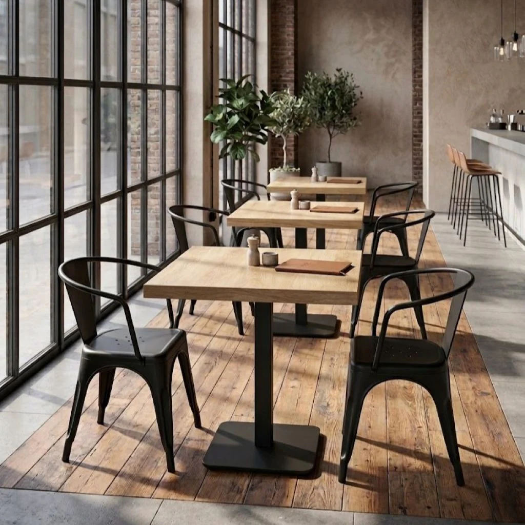 Solid Oak Small Square Pedestal Table - Image 3