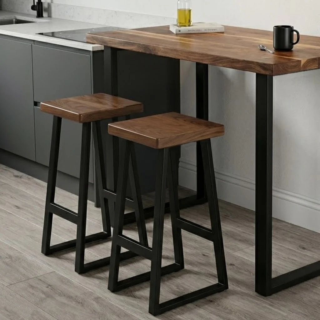 Solid Walnut Breakfast Bar Stool