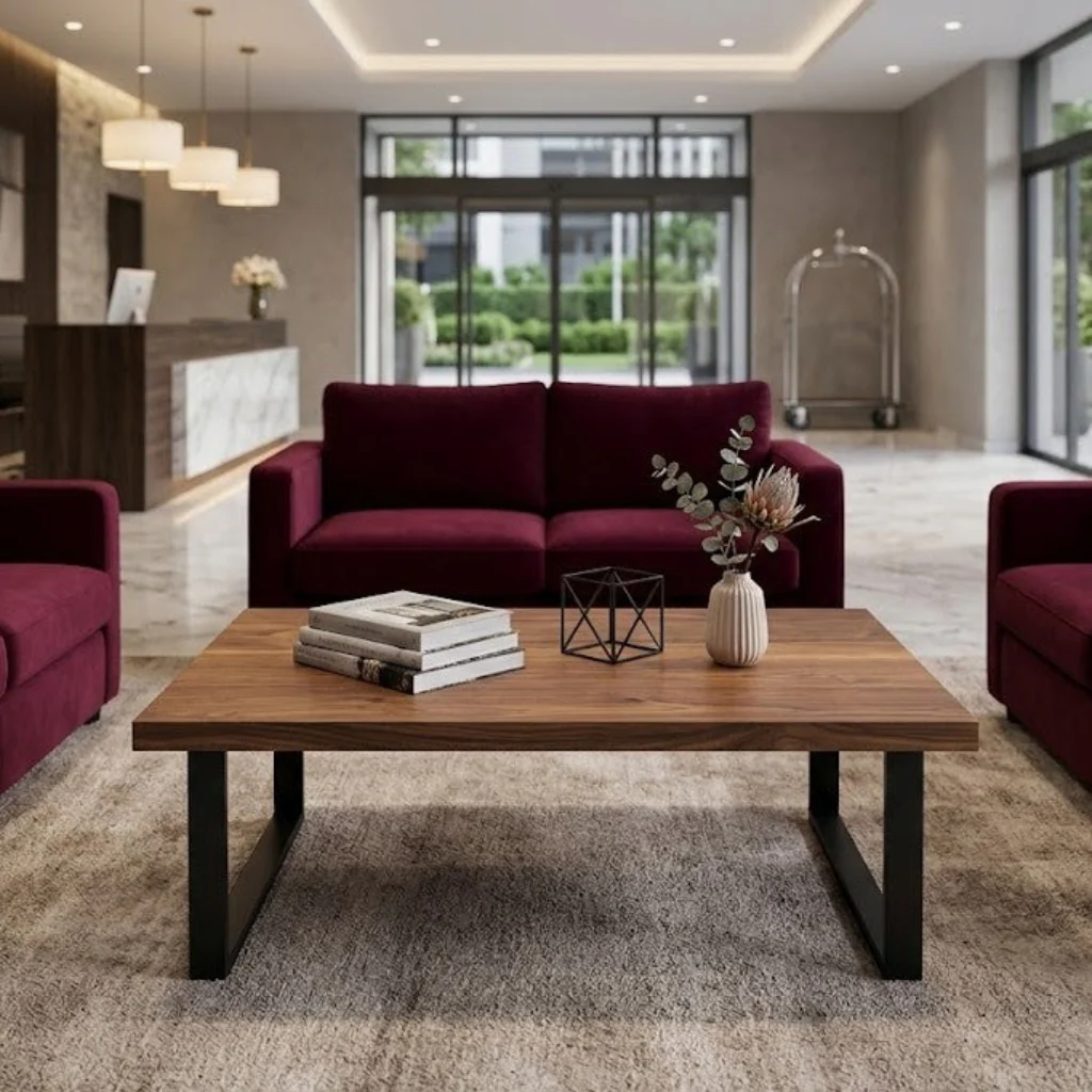 Solid Walnut Commercial Coffee Table - Image 3