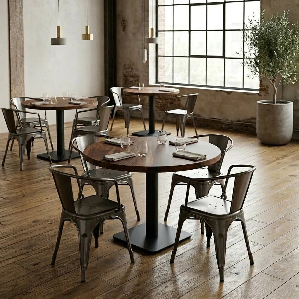 Solid Walnut Large Round Pedestal Table