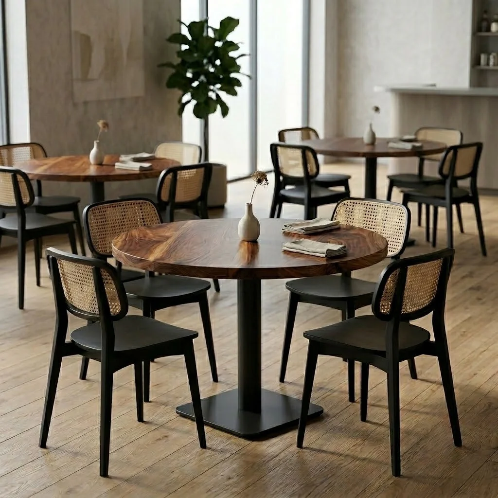 Solid Walnut Large Round Pedestal Table - Image 3