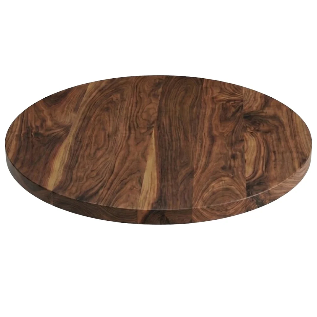 Solid Walnut Large Round Poseur Table - Image 3