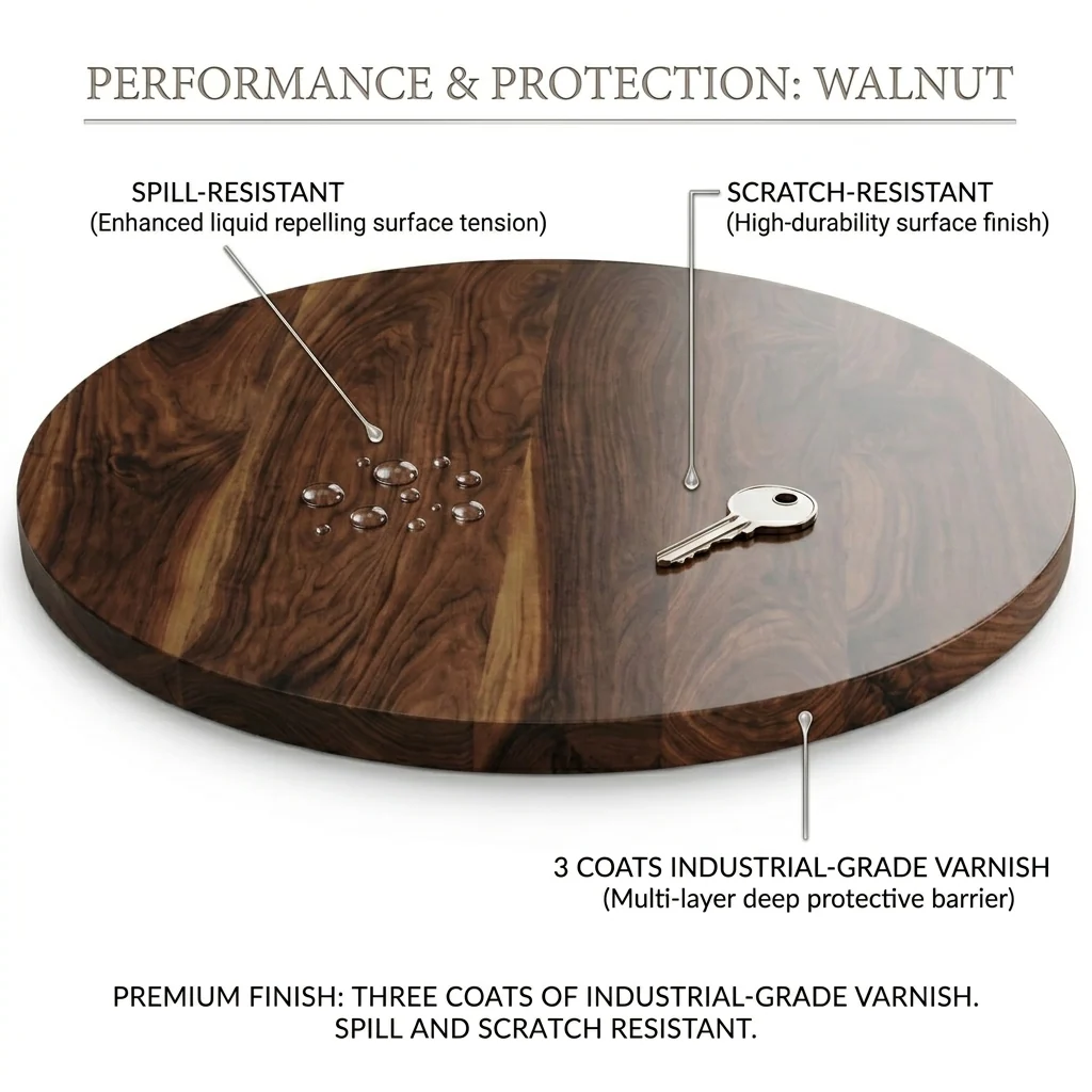Solid Walnut Large Round Poseur Table - Image 4