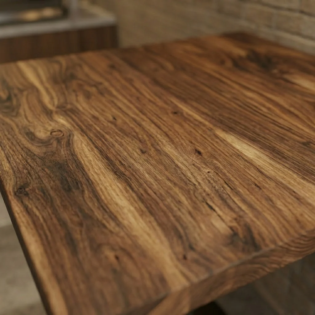 Solid Walnut Large Square Poseur Table - Image 2