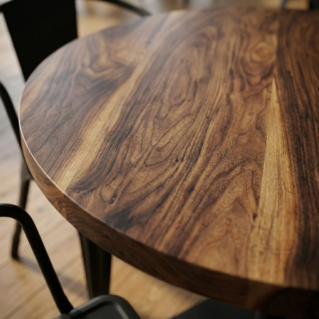 Solid Walnut Small Round Pedestal Table - Image 2