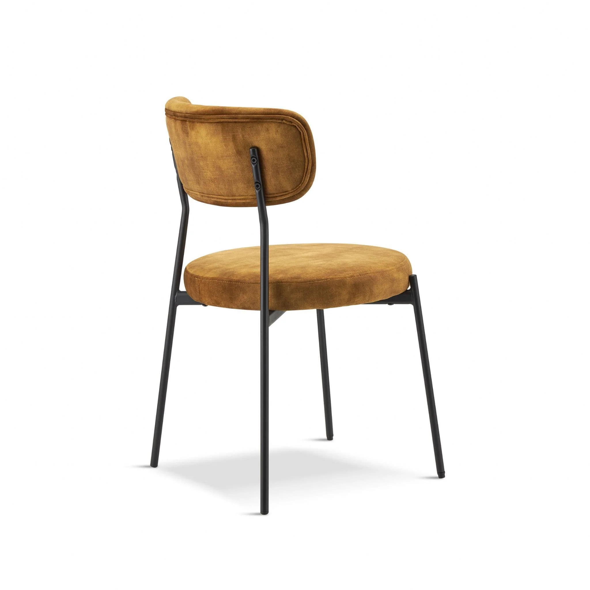 Arlo Luxe Velvet Dining Chairs – Stackable - Mustard (Set of 2) - Image 3