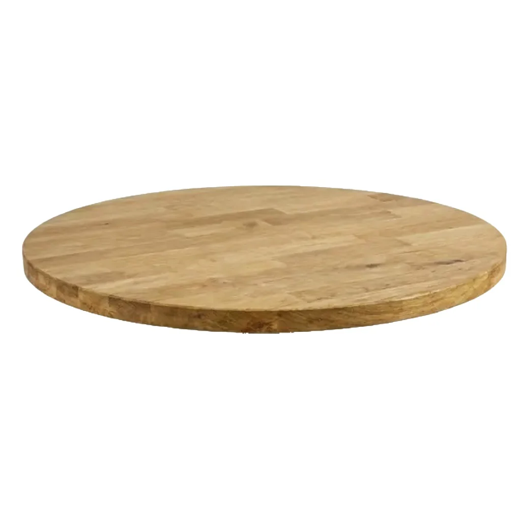 Staved Oak Large Round Poseur Table - Image 3