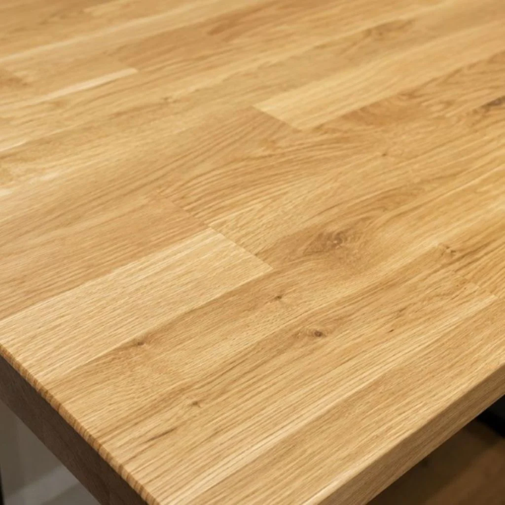 Staved Oak Large Square Pedestal Table - Image 2
