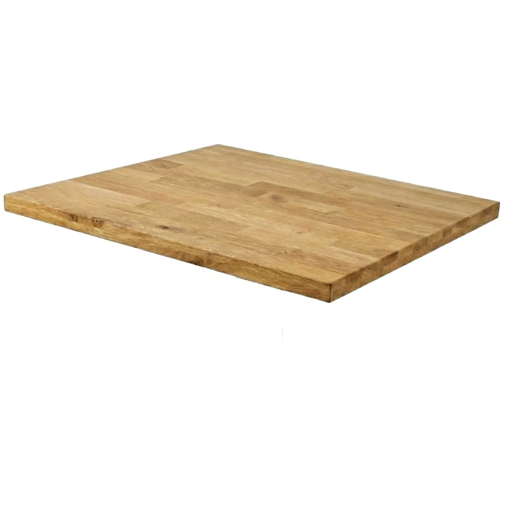 Staved Oak Large Square Poseur Table - Image 3