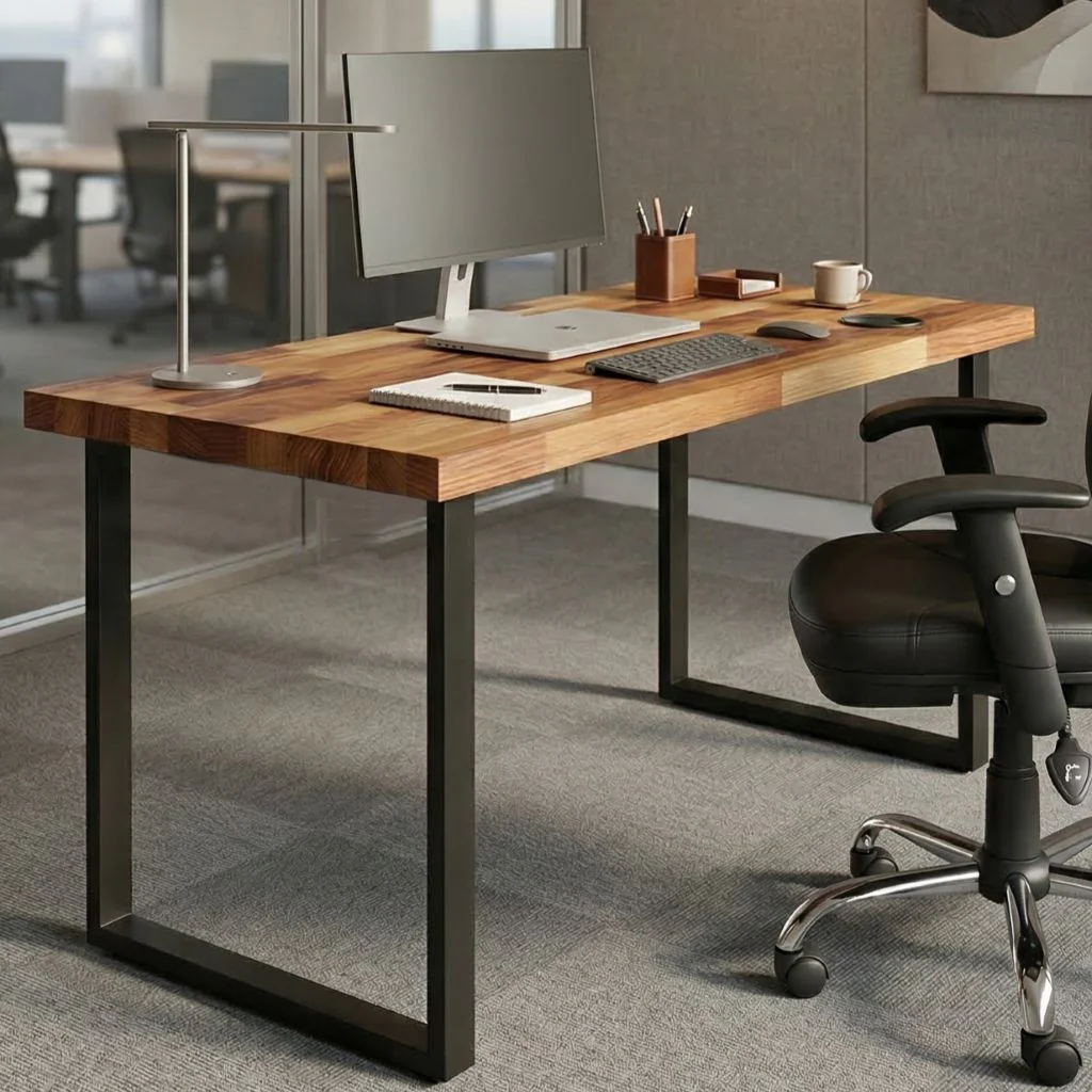 Staved Walnut Office Desk - Image 3