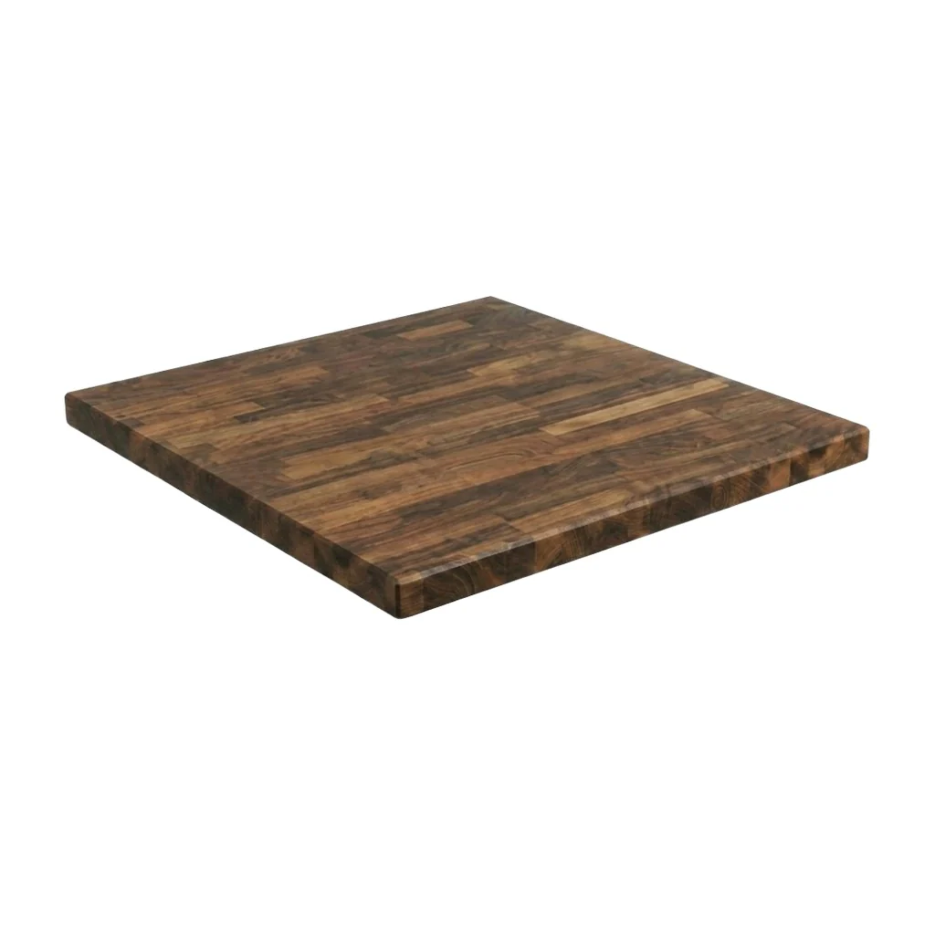 Staved Walnut Small Square Poseur Table - Image 2
