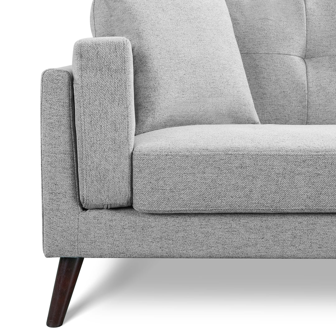 Valmere 3 Seater Fabric Sofa - Stone Grey - Image 6