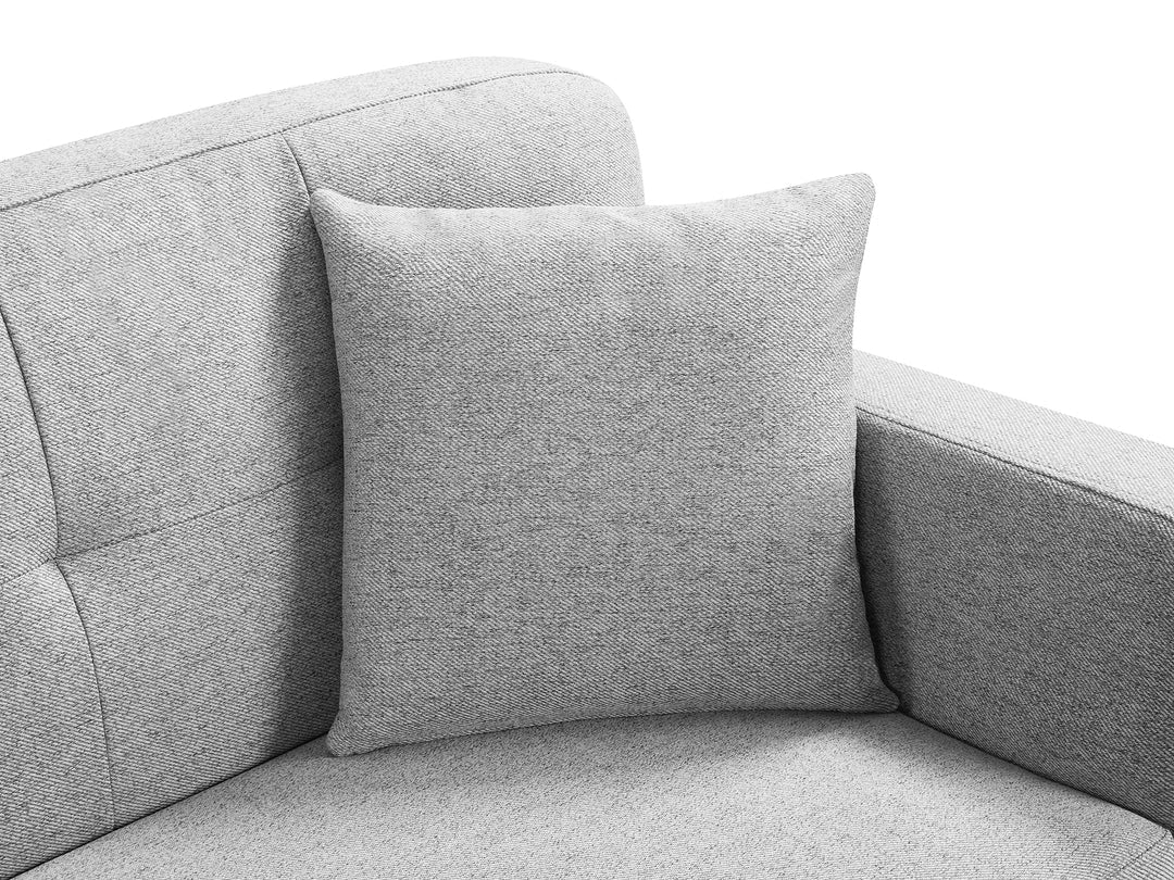 Valmere 3 Seater Fabric Sofa - Stone Grey - Image 7