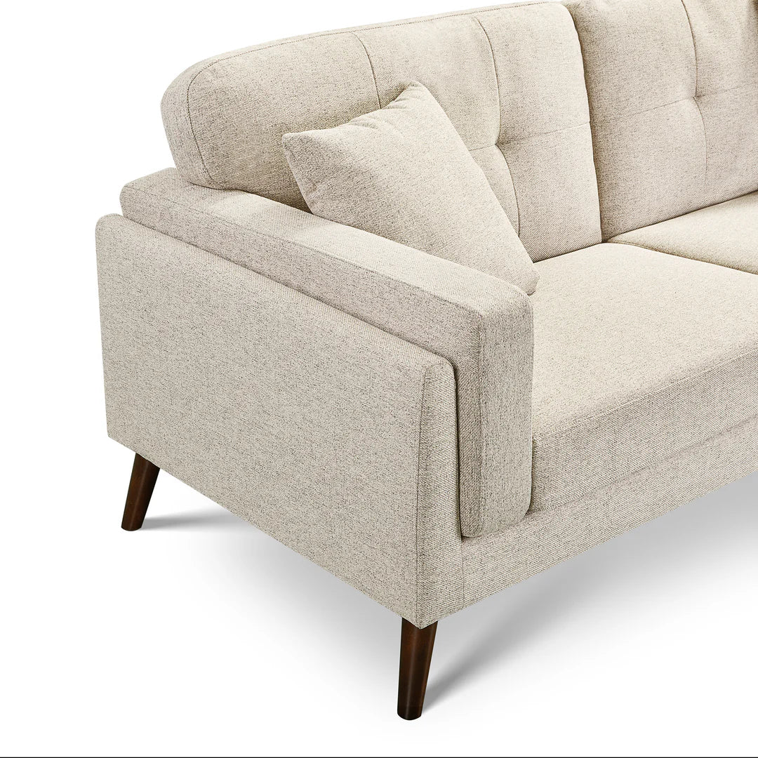 Valmere 3 Seater Fabric Sofa - Warm Beige - Image 6
