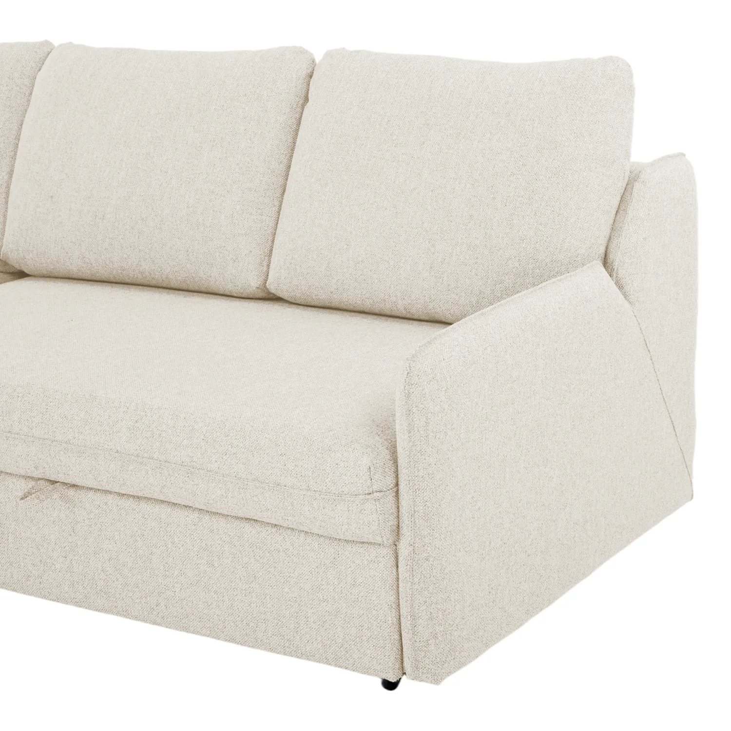 Verona Fabric 3 Seater Reversible Corner Sofa Bed with Storage - Cream - Image 19